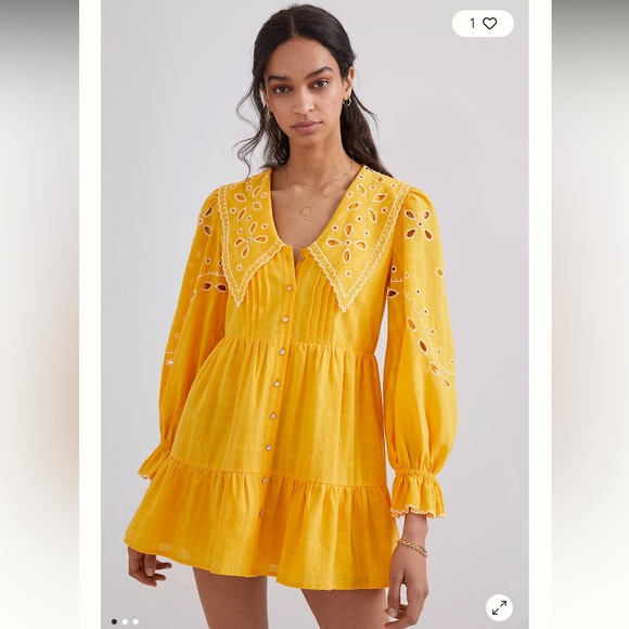 Anthropologie Dresses & Skirts - Anthropologie X Rahi Marigold Eyelet Mini Dress